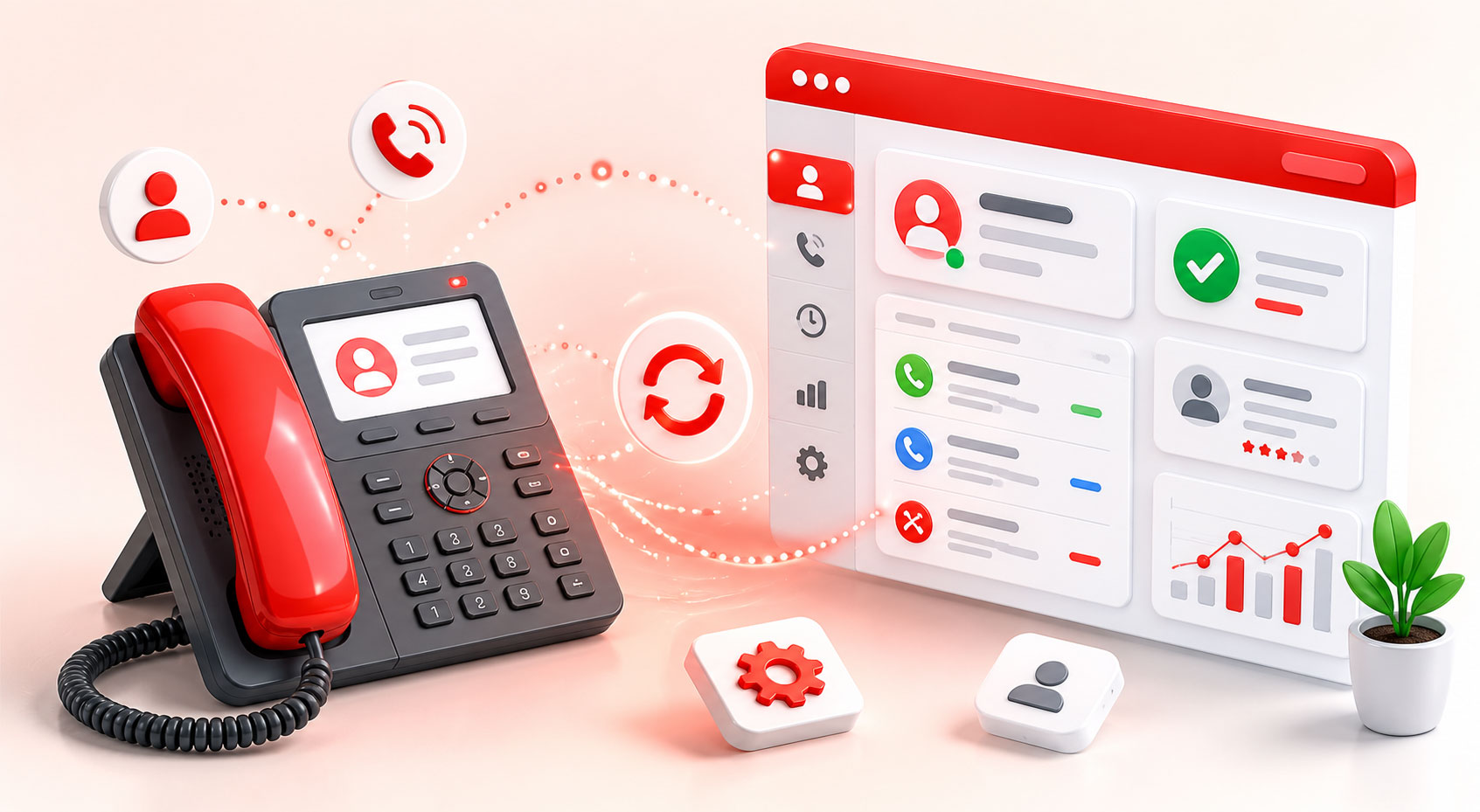 Business phone system connected to a CRM