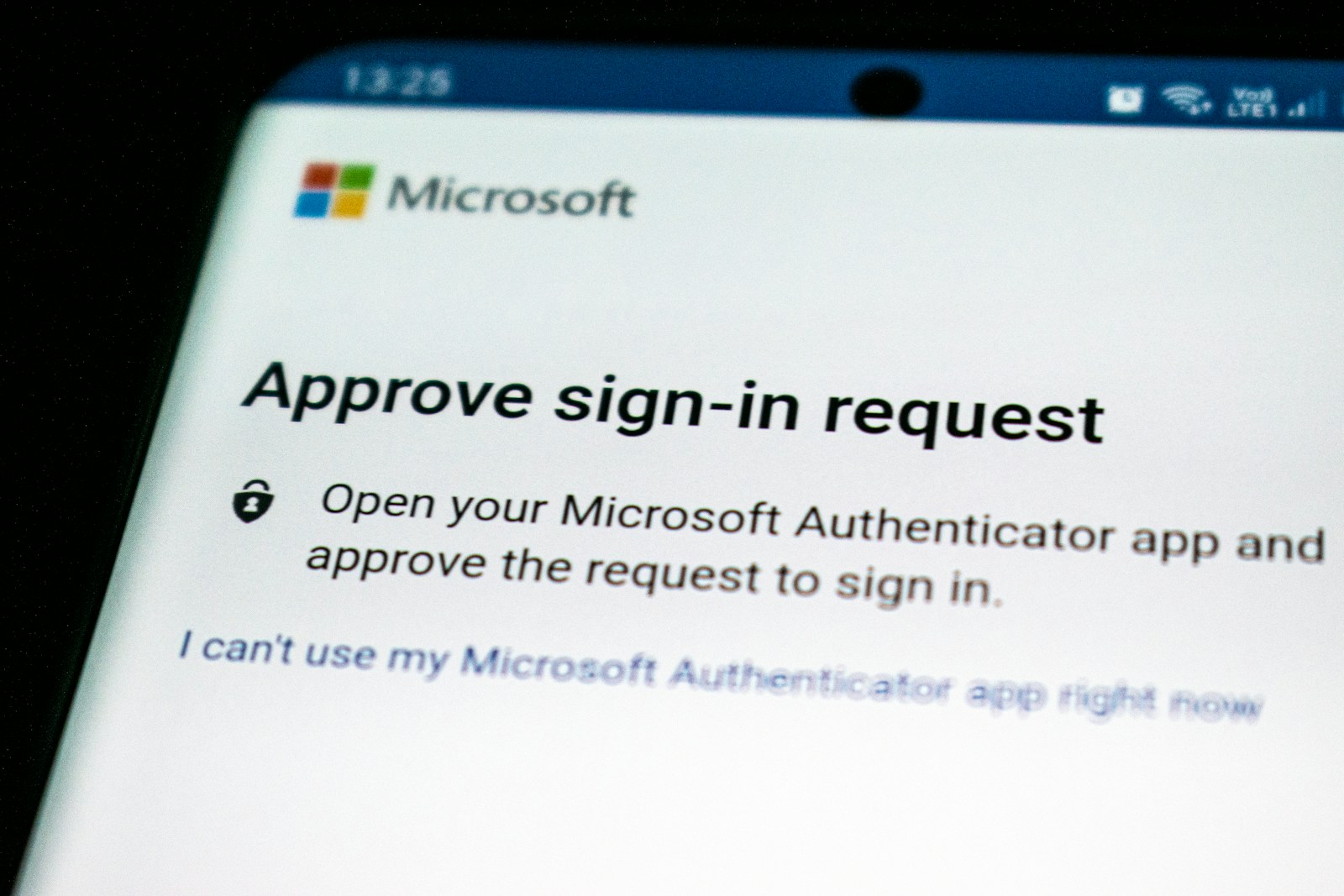 Phone screen showing a one-time verification code