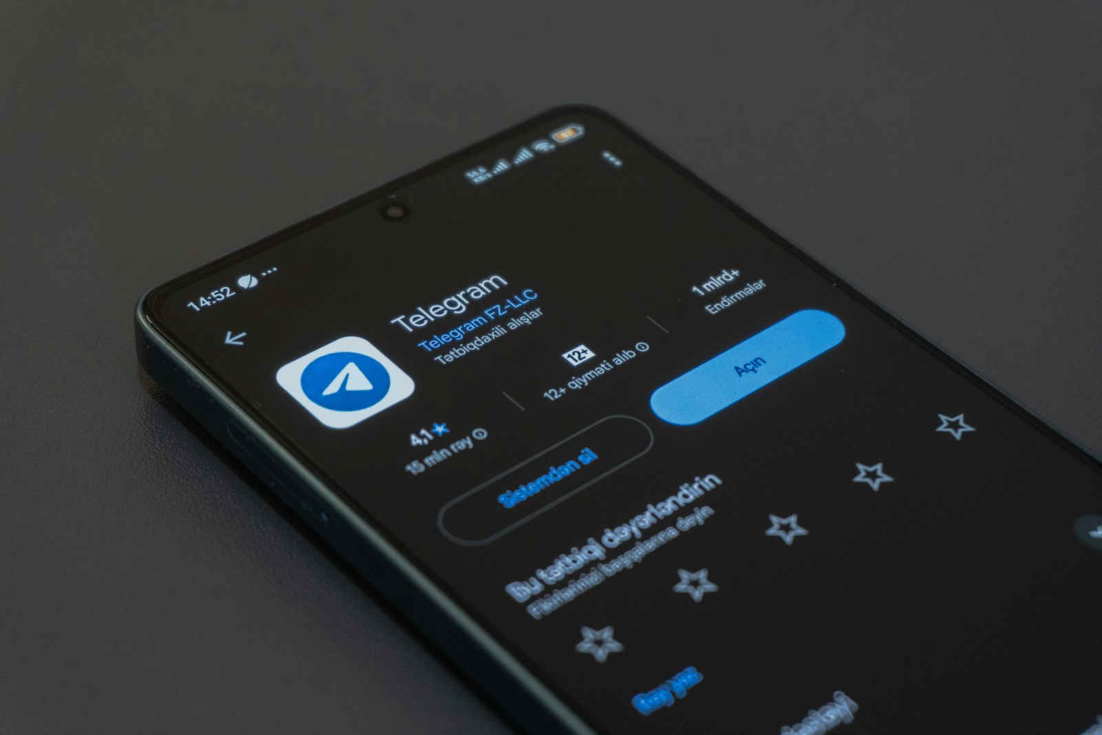 Phone screen showing the Telegram messaging app